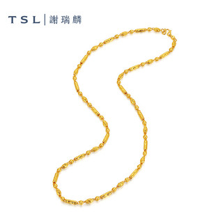 谢瑞麟（TSL）黄金项链5G工艺竹节拉管锁骨链中式婚嫁男款XK910 8.95g