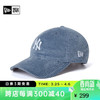 NEW ERA 纽亦华男女同款棒球帽MLB纽约洋基队弯檐帽灯芯绒鸭舌帽 13338508-蓝色 OSFM