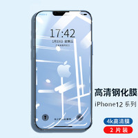 桥观 适用于苹果12/12Pro钢化膜 iphone12/12Pro手机钢化膜 高清全屏防摔防指纹玻璃贴膜