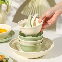 KAWASIMAYA 川岛屋 奶油风餐具碗碟套装家用2024新款好看的陶瓷米饭碗面碗盘子 8英寸汤碗-奶白