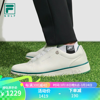 斐乐（FILA）高尔夫GF 1911 TRAINER男鞋软钉高球鞋2023春新款运动鞋男士 多雾灰/银桦树-VS 4