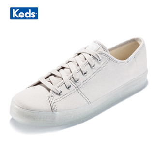 keds女鞋透明橡胶底女鞋低帮帆布鞋WF60369 银灰色 35