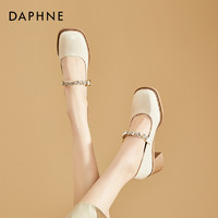 DAPHNE 达芙妮 法式玛丽珍鞋女2024夏季新款粗跟高跟鞋方头晚晚风浅口单鞋