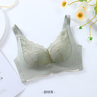 芬腾高级蕾丝内衣女无钢圈防下垂上托小胸聚拢收副乳文胸罩杯-J 碧绿青 32/70AB