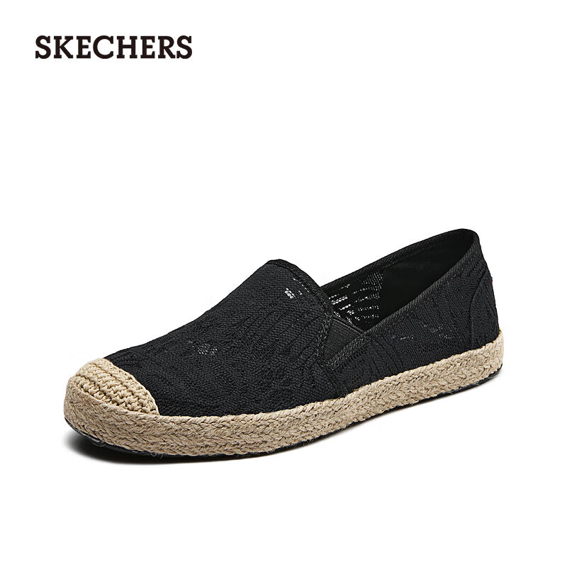 SKECHERS 斯凯奇 女士渔夫鞋浅口蕾丝单鞋  113025