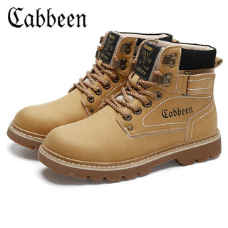 Cabbeen 卡宾 马丁靴男英伦风高帮工装靴子韩版大黄靴雪地靴 黄色 41