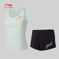 LI-NING 李宁 跑步系列女子比赛 运动背心短裤AATR090-7