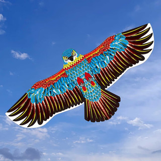 森林龙 1.8米潍坊老鹰风筝大人儿童微风易飞2024年大型高档 1.8米蓝色老鹰-100米线板