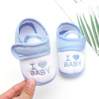 拉米奇骐 夏季0-1岁婴儿鞋软底学步鞋6-9-12个月男女宝宝布鞋新生儿鞋 蓝色 14码内长12CM