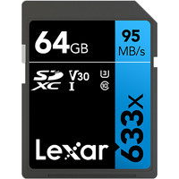 Lexar 雷克沙 SD卡64g 633X高速SDXC卡4K存储单反微单内存卡适用于佳能尼康索尼数码相机卡摄像机闪存卡