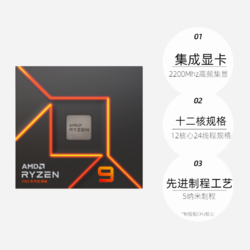 AMD 锐龙R9 7900X盒装