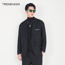 TRENDIANO 官方潮牌男装2022秋季新款长袖羊毛西装外套男士西服