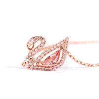 施华洛世奇 新款粉钻天鹅女水晶锁骨粉色项链送女友礼物
