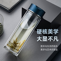 FGA 富光FU 玻璃杯男士高端商务水杯耐高温泡茶杯双层办公玻璃杯子