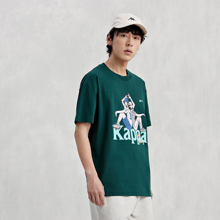 卡帕（Kappa）短袖2024男女夏索罗娜骑行图案衫休闲T恤多色半袖 玻璃绿-3066 S