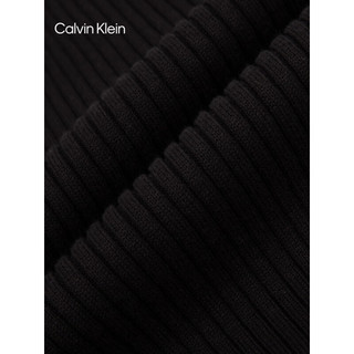 Calvin Klein Jeans24春夏女士翻边腰口纽扣侧开叉针织包臀裙半身裙J223352 BEH-太空黑 S