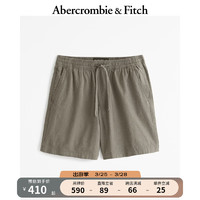 Abercrombie & Fitch 男装 24春夏亚麻混纺松紧腰短裤 358455-1 橄榄绿 L (180/86A)