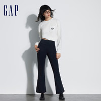 Gap 盖璞 女装2024春季新款弹力磨毛微喇中腰legging紧身裤长裤451382