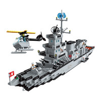 88VIP：QMAN 启蒙 拼装乐高积木儿童玩具立体拼插大型巡洋舰航母男孩礼物6-12岁
