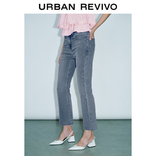 URBAN REVIVO 女士时髦复古水洗喇叭牛仔长裤 UWG840124 浅蓝 25