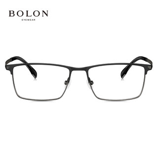 暴龙（BOLON）近视眼镜框2024光学镜架合金复古男女可配度数BJ7357 B11-哑黑 框+依视路1.67A4(800度内)