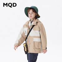 MQD 马骑顿 童装儿童外套工装风24春新款防水防风机能拼接冲锋衣