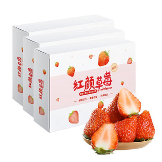 京鲜生 丹东99红颜奶油草莓 1.5kg礼盒装 新鲜水果礼盒