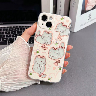 FlowerPig 可爱镂空小猫蝴蝶结iPhone15Promax手机壳苹果14个性12/11全包7/8 TPU-A可爱小猫蝴蝶结 iPhone 12 Pro Max