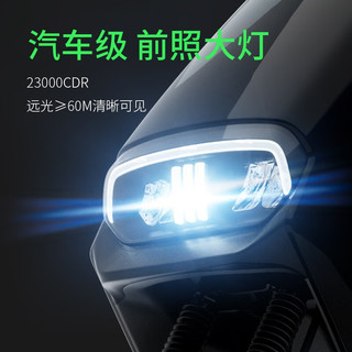 绿源（Luyuan）电动车成人长续航电瓶车S60电动摩托车72V23A高速外卖电摩 光纤白+午夜蓝