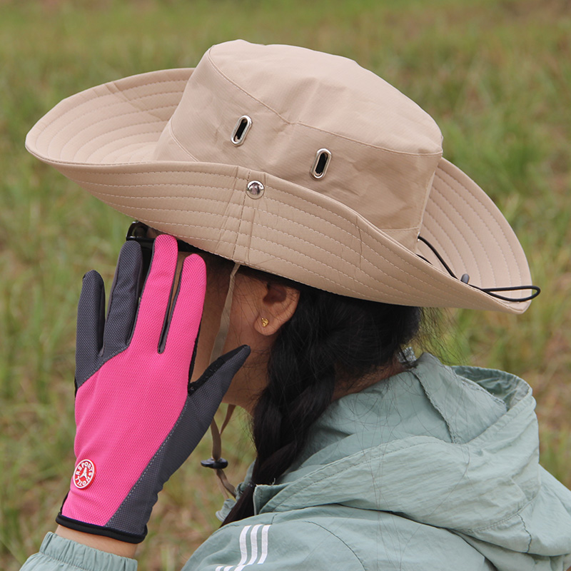 誉赫 渔夫帽女夏秋透气防晒帽大檐西部牛仔帽遮阳帽子徒步户外登山帽男