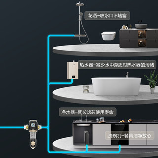 林内（Rinnai）前置过滤器家用大水量 5T全屋过滤 虹吸反冲洗 实时自清洁 RWTS-PF-11