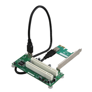 DIEWU PCI-e转PCI转接卡 PCIe转双PCi插槽扩展卡支持采集卡金税卡创新声卡USB接口 黑色