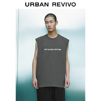 URBAN REVIVO UR2024夏季新款男装时尚国潮休闲印花圆领无袖背心UMV440046 中灰 S