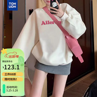 唐狮 TONLION女圆领前胸字母卫衣 乳白 M