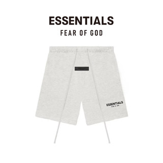 FEAR OF GOD ESSENTIALS 植绒LOGO系列棉质短裤CLASSIC美式高街潮牌经典简约大气时尚 深燕麦色 XS