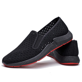 维致 老北京布鞋透气网面鞋 软底舒适耐磨休闲鞋 WZ1303 红色鞋底 42