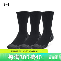 安德玛 UNDERARMOUR）Performance Tech男女训练运动短筒袜-3双装1379512 黑色001 M