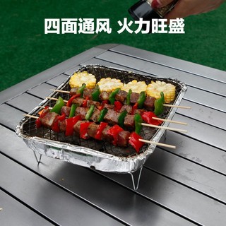 烧烤世家 一次性烧烤室外便携碳烤炉小型BBQ炭烤烧烤炉子含烧烤炭 一次性小号烤炉