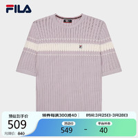 FILA 斐乐女织衫2024春季通勤短袖针织上衣 160/80A/S