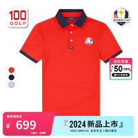 RYDER CUP莱德杯高尔夫服装男短袖T恤24夏季全新轻薄弹力运动高尔夫POLO衫 红色 M