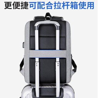 Mysens双肩电脑包男商务旅行背包适用于拯救者1415.6英寸16.1寸书包 浅灰色（升级版）