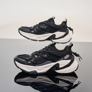 卡帕（Kappa）运动鞋逐风一代男子老爹鞋轻便减震跑步鞋 黑色 38