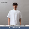 Calvin Klein Jeans24春夏男士休闲字母印花宽松纯棉重磅短袖T恤J325509 YAF-月光白 XL