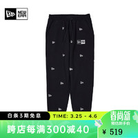 NEW ERA 纽亦华 经典老花系列款直筒运动休闲长裤卫裤 13560518-黑色 M