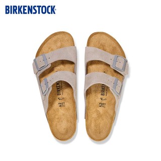 BIRKENSTOCK勃肯软木拖鞋女款双带拖鞋Arizona系列 灰色/石头灰窄版1027687 39