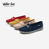 Walker Shop 奥卡索 单鞋乐福鞋女2024年春季真皮鞋子一脚蹬豆豆鞋简约百搭女鞋