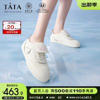 他她（TATA）2024春厚底德训鞋女时尚百搭休闲鞋7TY26AM4 米色 38