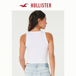 HOLLISTER24年春夏辣妹修身罗纹蝴蝶图案高领背心女 358496-1 白色 XXS (160/80A)