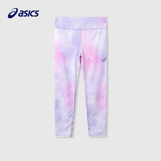 ASICS 亚瑟士 童装2024年春夏女童薄款柔软高弹舒适打底裤LEGGING 3501紫粉色满印 150cm