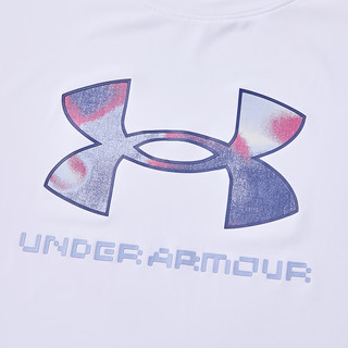 安德玛（Under Armour）童装2024年夏季儿童运动短袖T恤凉爽透气男女童圆领T恤 白色 160cm
